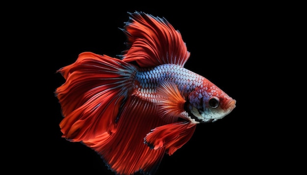 Il pesce combattente siamese mostra la bellezza in movimento generata dall'intelligenza artificiale