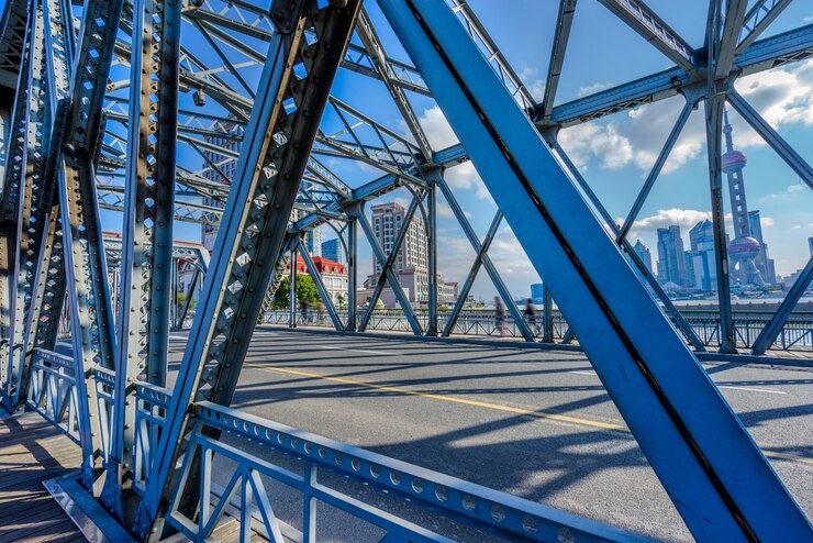 Foto gratuito il ponte waibaidu a shanghai