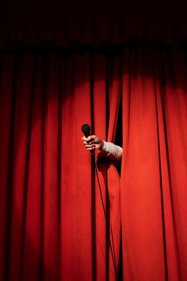 Foto gratuito il processo di creazione di stand up comedy