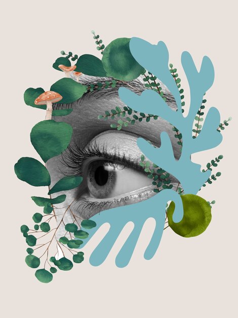 Il senso della vista e il collage di piante