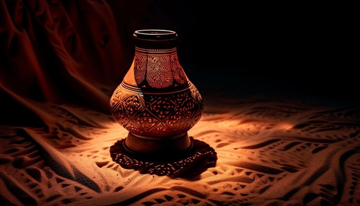 Foto gratuito il vaso in ceramica antica contiene lo spirito della cultura indigena generato dall'intelligenza artificiale