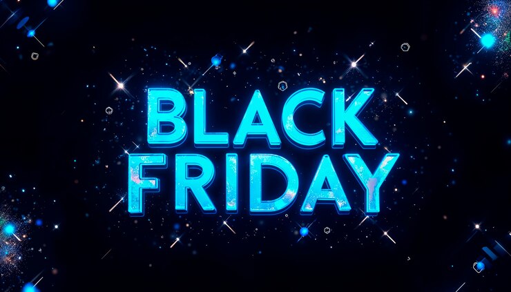 Foto gratuito illuminazione al neon per le vendite del venerdì nero