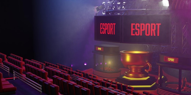 Illustrazione 3d del fondo del campionato di eSport