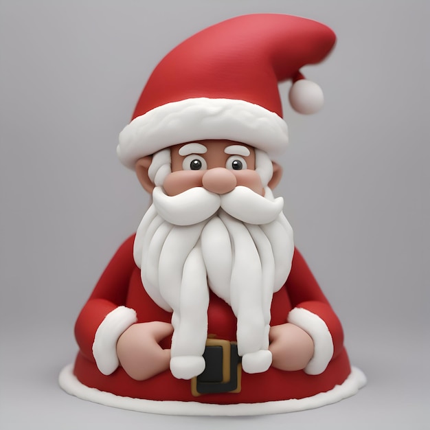 Illustrazione 3D di un Babbo Natale isolato su uno sfondo grigio