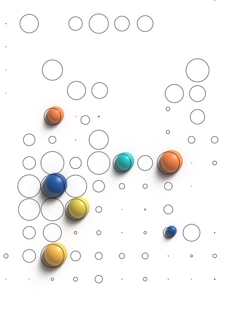 Illustrazione astratta del concetto di rendering 3D dell'insegna del cerchio geometrico 3D