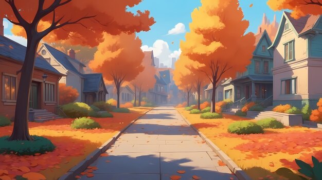 Illustrazione autunnale in stile arte digitale