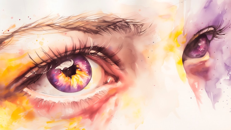 Foto gratuito illustrazione degli occhi in acquerello