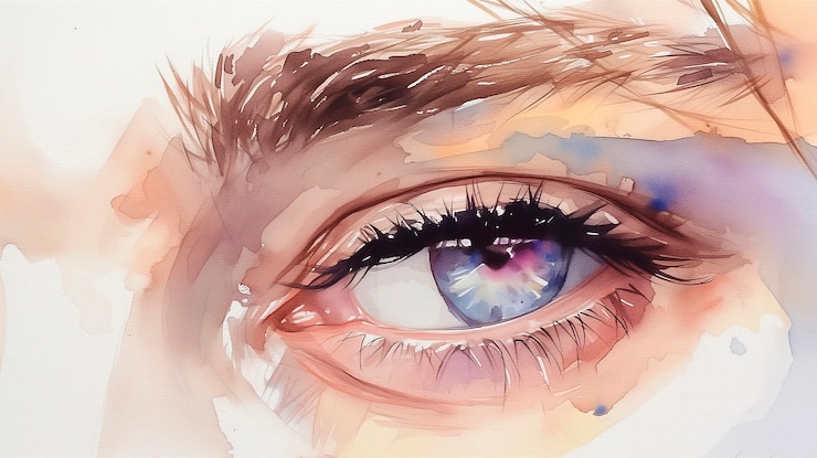 Foto gratuito illustrazione degli occhi in acquerello