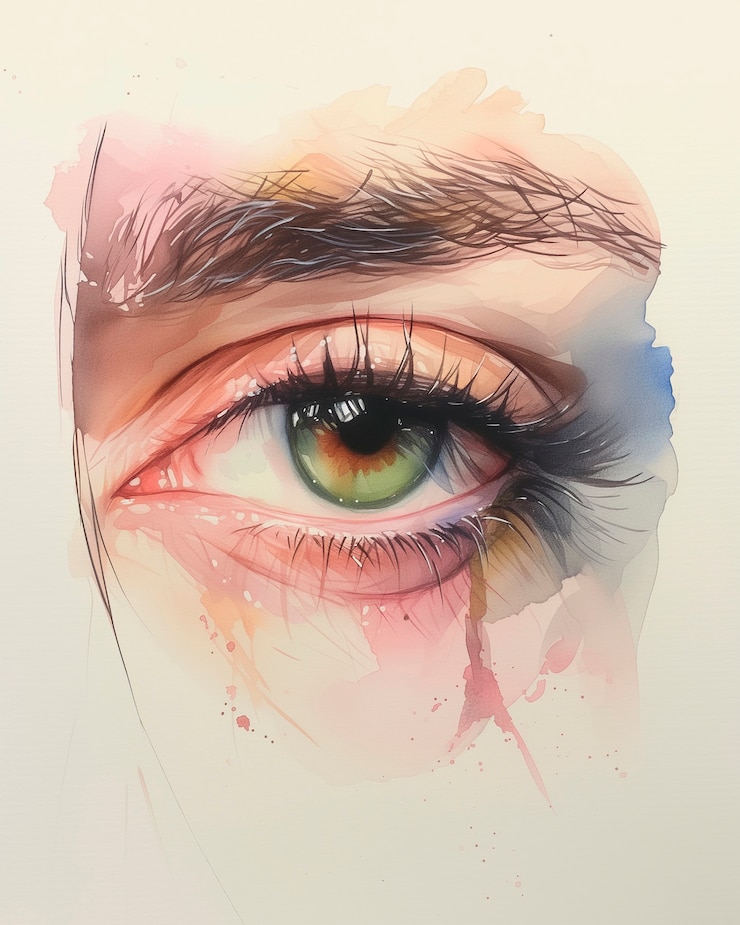 Foto gratuito illustrazione degli occhi in acquerello