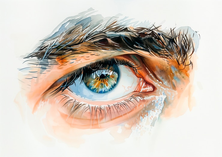 Foto gratuito illustrazione degli occhi in acquerello