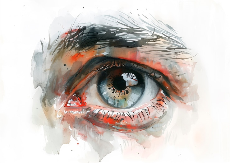 Foto gratuito illustrazione degli occhi in acquerello