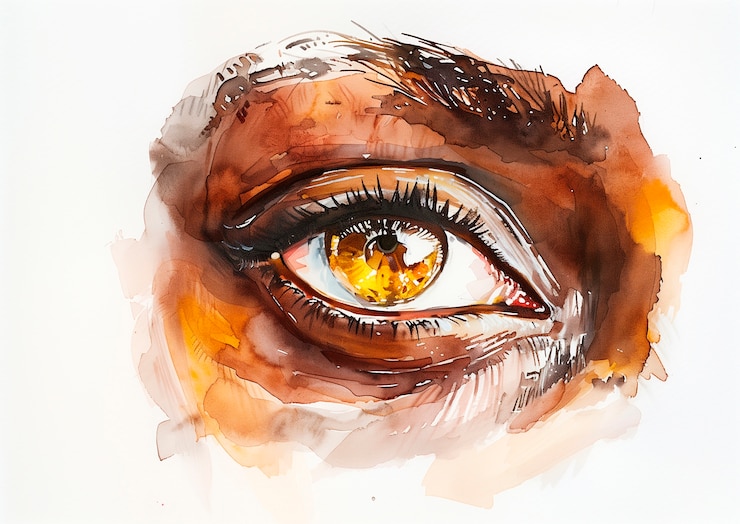 Foto gratuito illustrazione degli occhi in acquerello