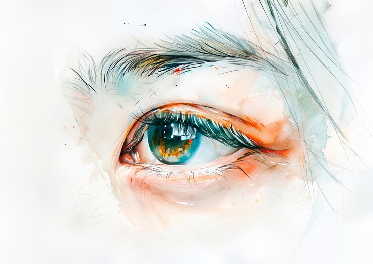 Foto gratuito illustrazione degli occhi in acquerello