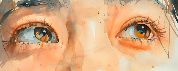 Foto gratuito illustrazione degli occhi in acquerello