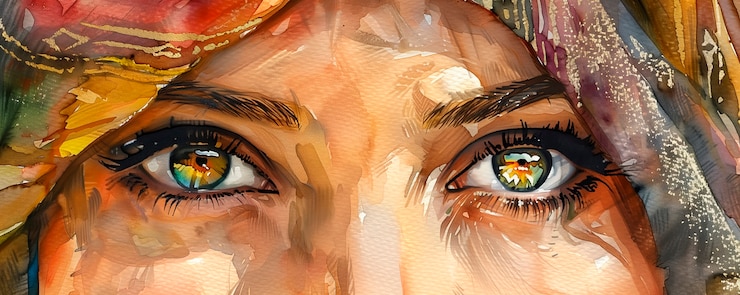 Foto gratuito illustrazione degli occhi in acquerello