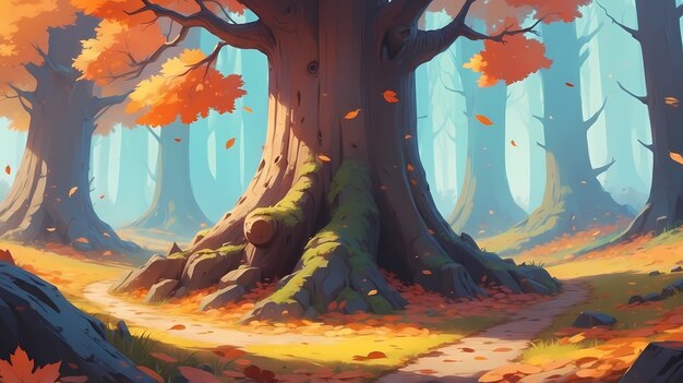 Illustrazione della stagione autunnale in stile arte digitale