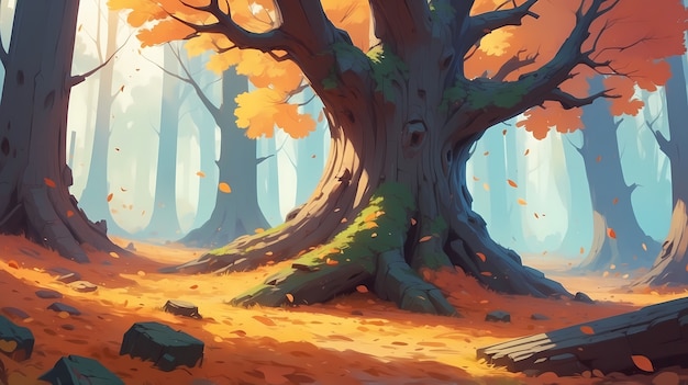 Illustrazione della stagione autunnale in stile arte digitale