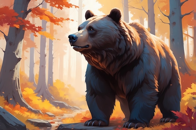 Illustrazione della stagione autunnale in stile arte digitale