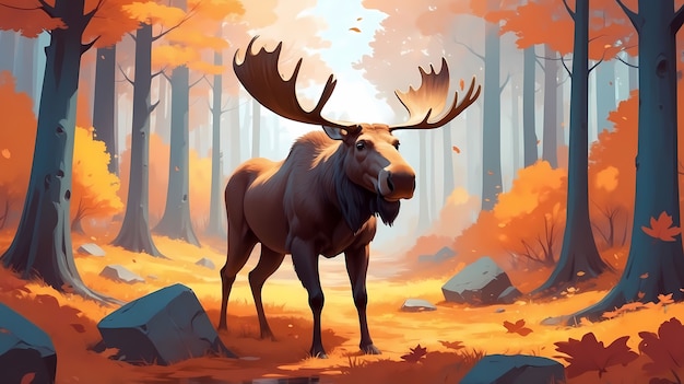 Illustrazione della stagione autunnale in stile arte digitale