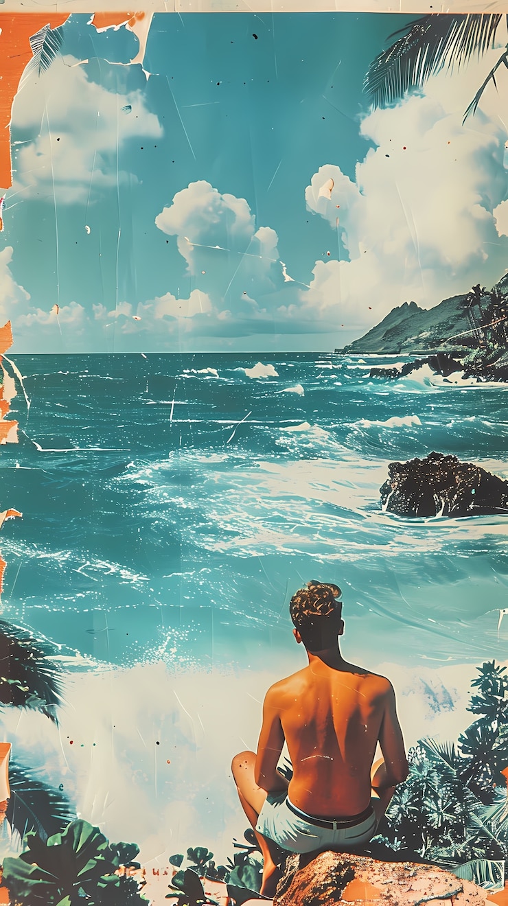 Foto gratuito illustrazione delle hawaii in stile fumetto retro