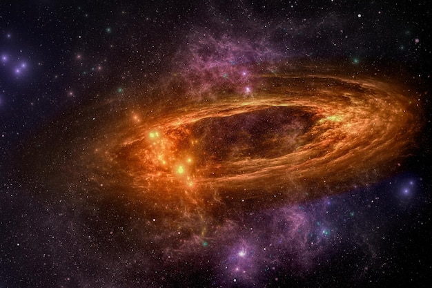 Illustrazione dello spazio di esplosione della galassia