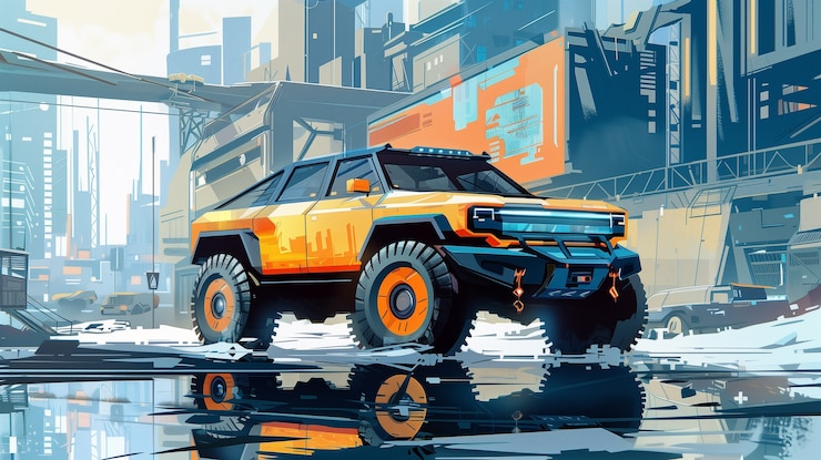 Foto gratuito illustrazione di auto futuristiche