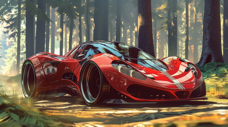 Foto gratuito illustrazione di auto futuristiche