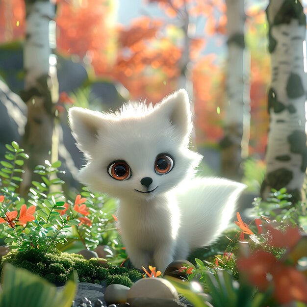 Illustrazione di cartoni animati 3d fox