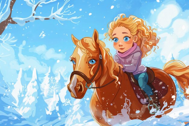 Illustrazione di cartoni animati di cavalli