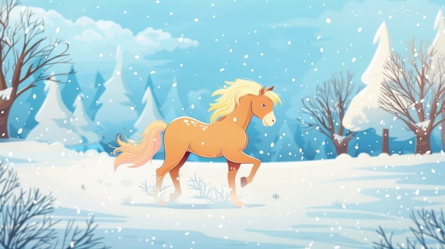 Illustrazione di cartoni animati di cavalli