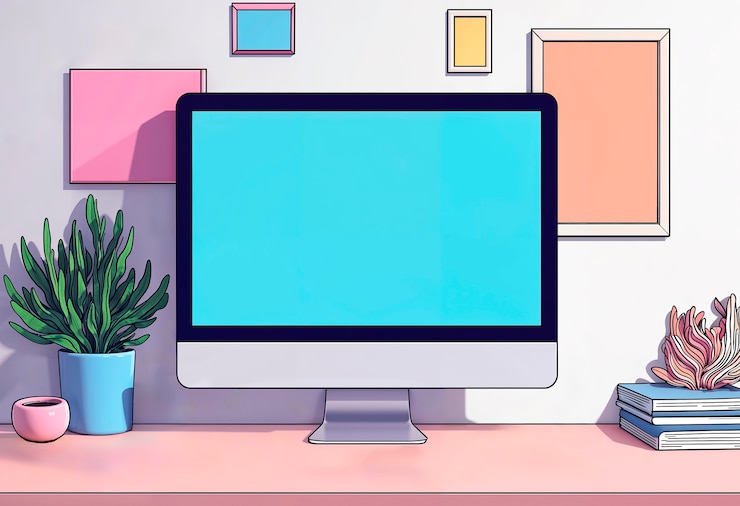 Foto gratuito illustrazione di doodle al computer