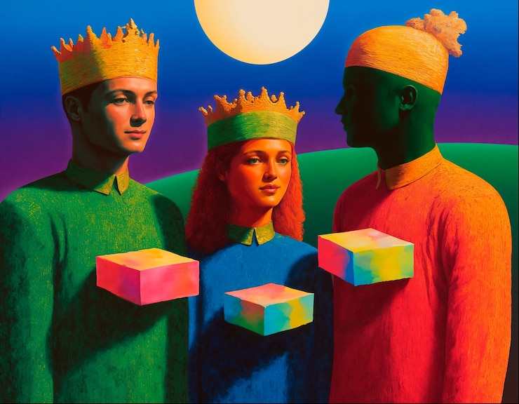 Foto gratuito illustrazione di los reyes magos