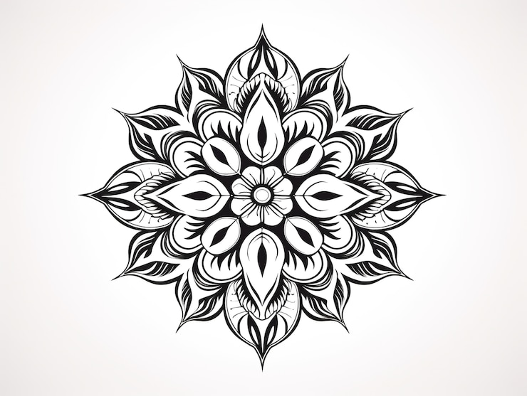Foto gratuito illustrazione di mandala line art