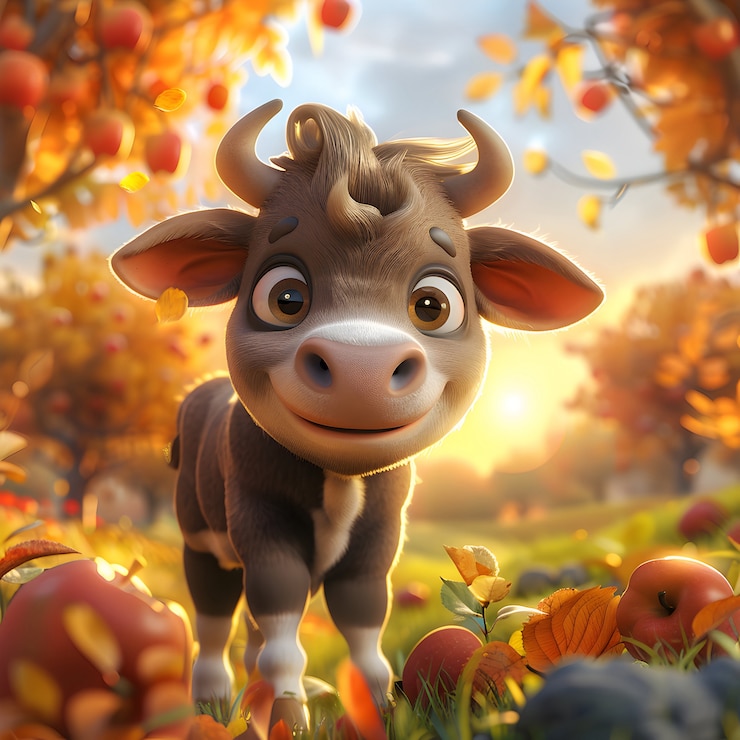 Foto gratuito illustrazione di mucche in cartone animato 3d