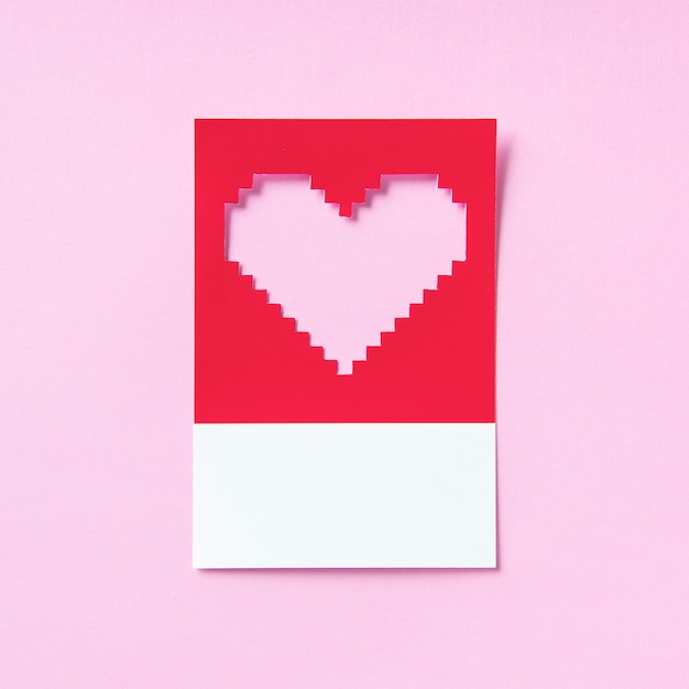 Illustrazione di Pixelated a forma di cuore 3D