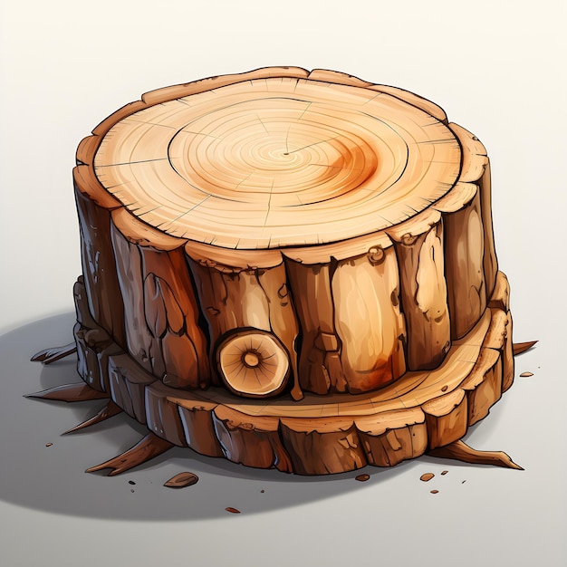 illustrazione di una fetta di legno