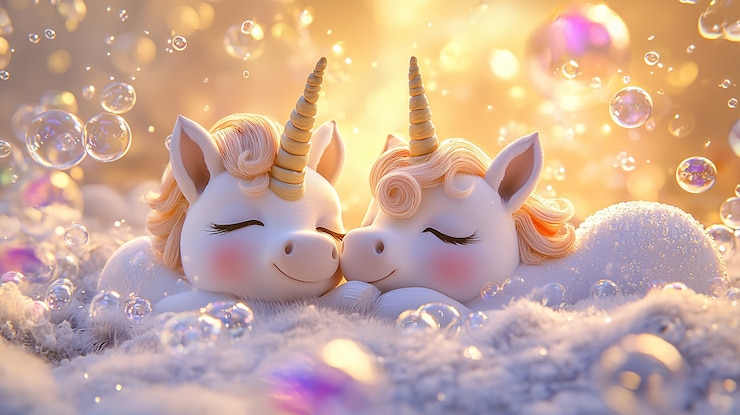 Foto gratuito illustrazione di unicorno 3d carina