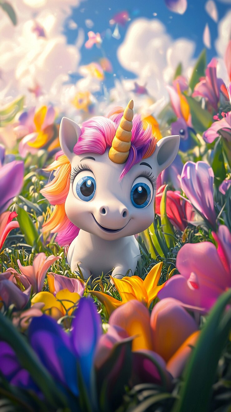Foto gratuito illustrazione di unicorno 3d carina