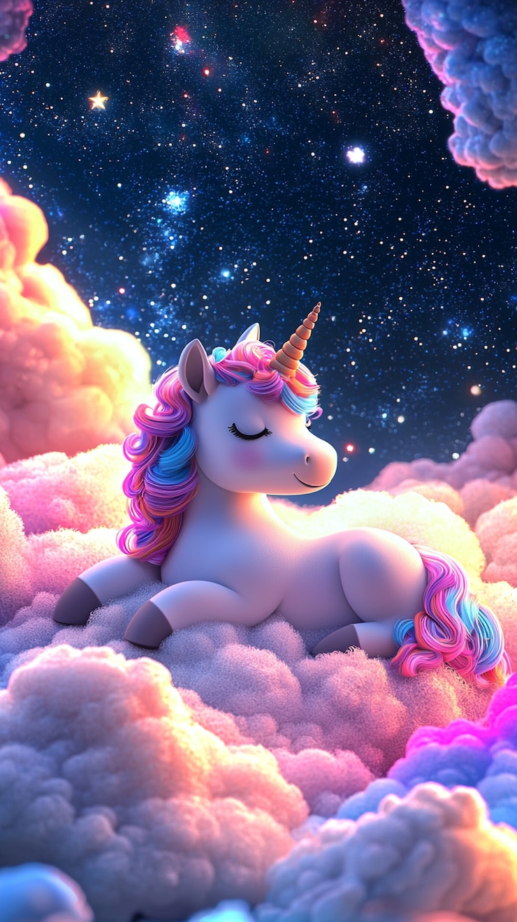 Foto gratuito illustrazione di unicorno 3d carina