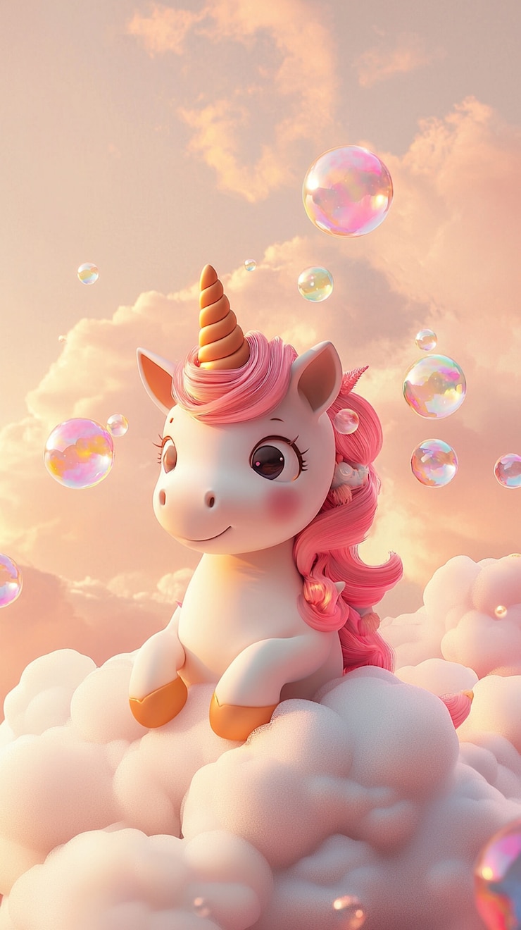 Foto gratuito illustrazione di unicorno 3d carina
