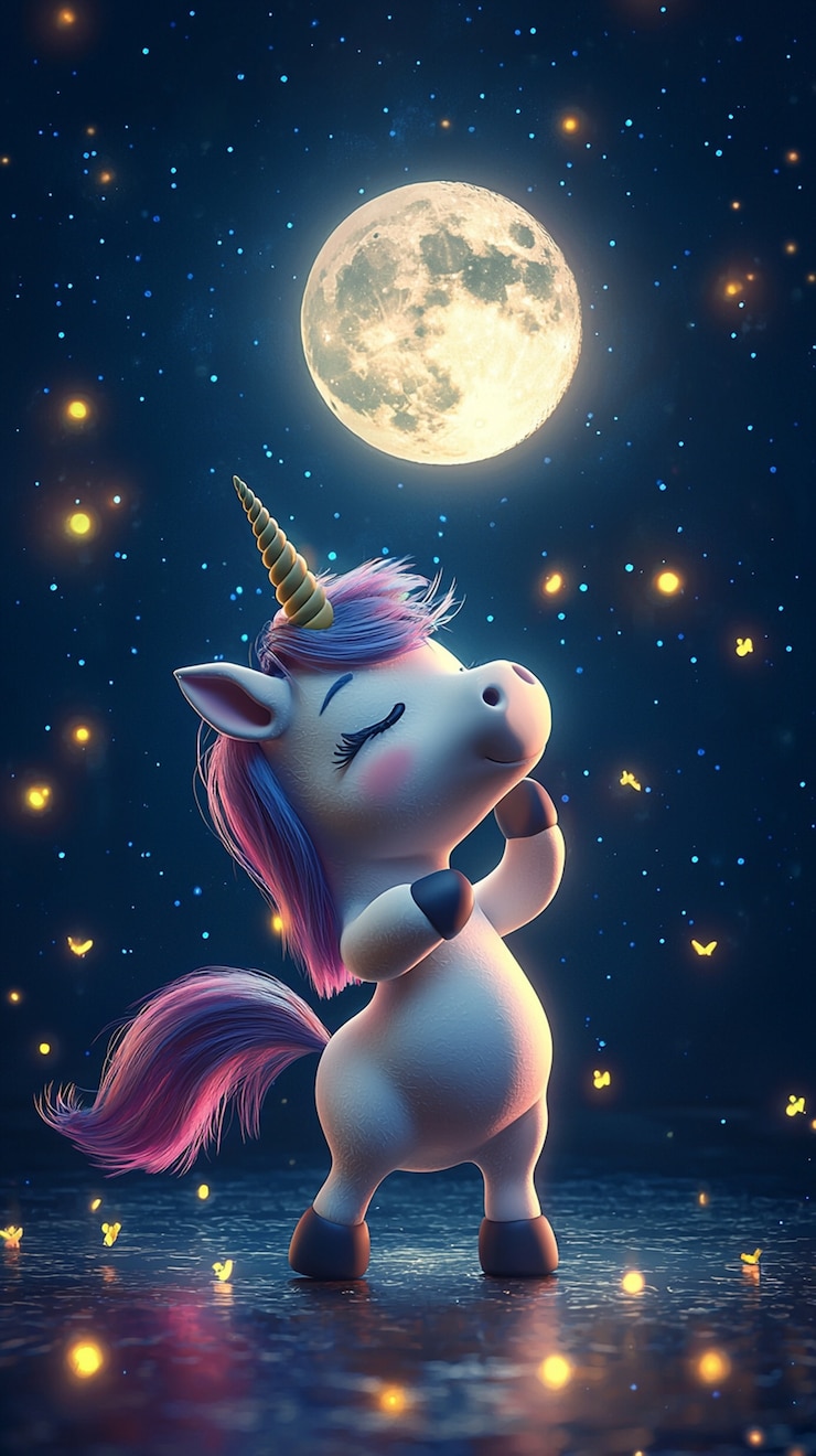 Foto gratuito illustrazione di unicorno 3d carina