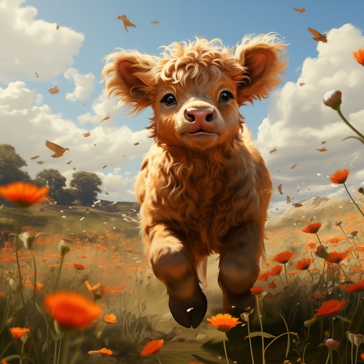 Foto gratuito illustrazione digitale di una mucca