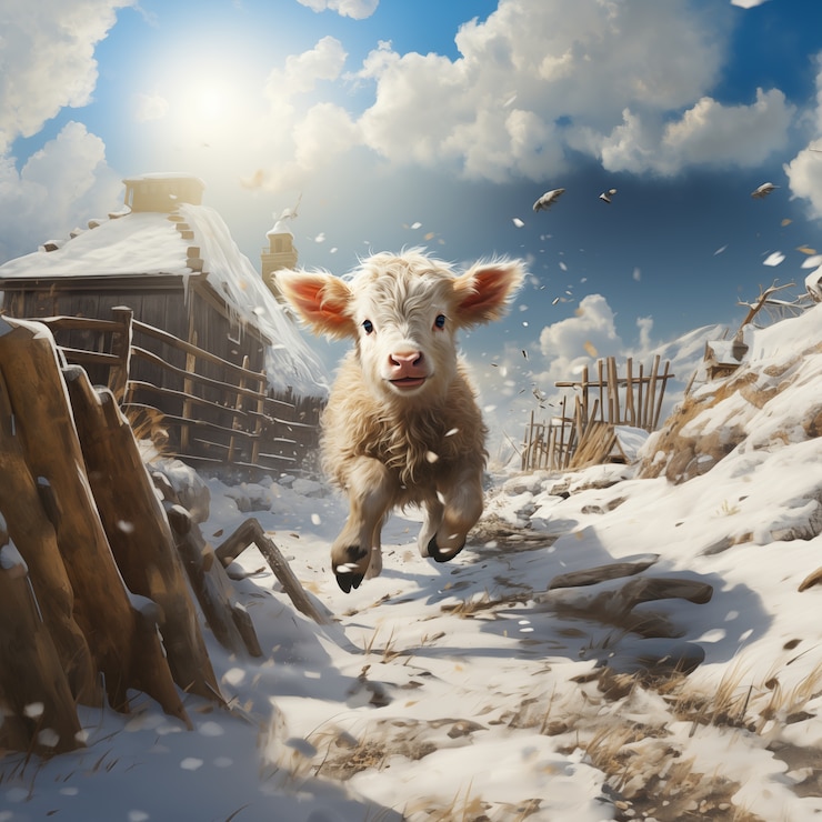 Foto gratuito illustrazione digitale di una mucca