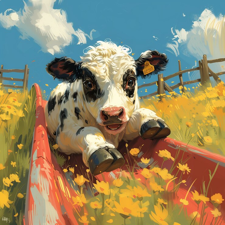Foto gratuito illustrazione digitale di una mucca