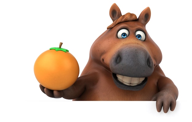 Illustrazione divertente del cavallo 3D