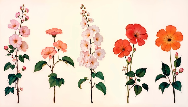 Foto gratuito illustrazione floreale dell'arte neoclassica