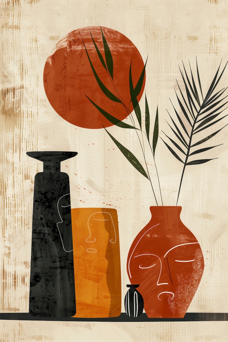 Foto gratuito illustrazione in stile arte digitale con ceramica