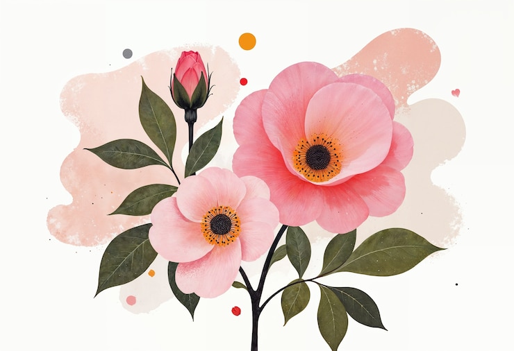 Foto gratuito illustrazione minimalista di fiori