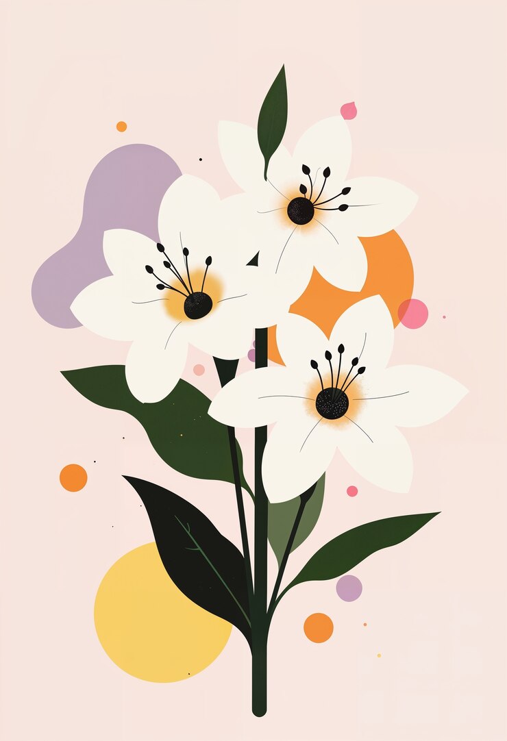 Foto gratuito illustrazione minimalista di fiori