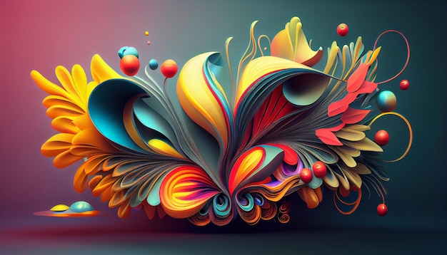 Illustrazione multicolore astratta della bellezza vibrante della natura generata dall'intelligenza artificiale